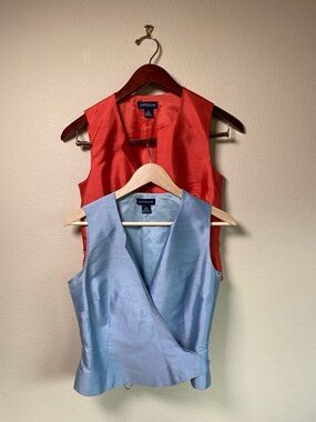 Ann Taylor Silk Sleeveless Wrap Tops